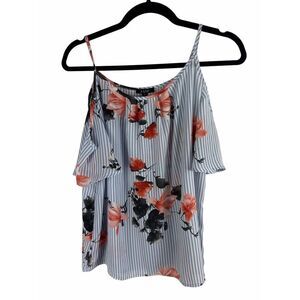 AUW floral cold shoulder blouse- size s